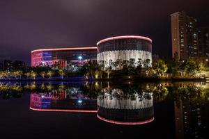 putian, china, 2021 - das putian museum of china am abend foto