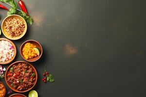 ai generiert Mexikaner Essen Konzept hoch Winkel Kopieren Raum Konzept generativ ai foto