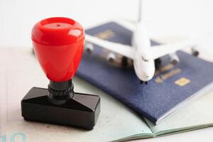 Bangkok, Thailand kann 15, 2022 Visa und Reisepass dokumentieren zu Einwanderung beim Flughafen im Land. foto