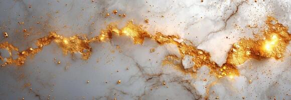 ai generiert ein Bild von Weiß Granit graviert mit Gold Tinte foto