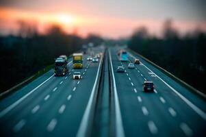 Verkehr auf der Autobahn foto