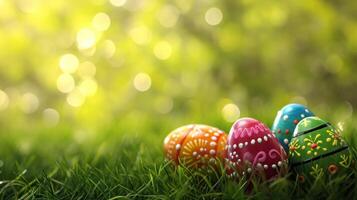 ai generiert Ostern Werbung Hintergrund mit Kopieren Raum foto