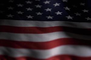 extreme Makrofotografie der amerikanischen Flagge foto