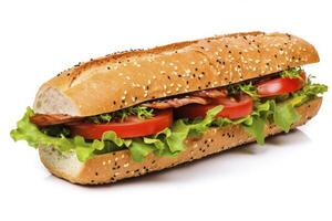 ai generiert Gourmet Sandwich isoliert auf Weiß Hintergrund. ai generiert foto