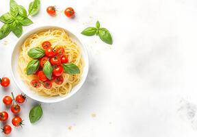 ai generiert Pasta Aglio olio e peperoncino Italienisch Spaghetti mit Knoblauch Chili Pfeffer und Olive Öl auf ein schwarz foto