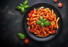 ai generiert Foto Penne Pasta im Tomate Soße