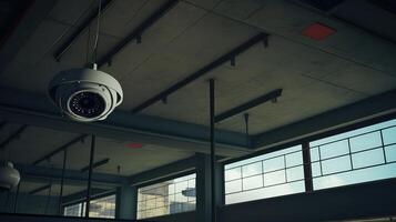 ai generiert cctv Sicherheit Kamera im Büro Gebäude. foto