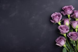 ai generiert lisianthus Blumen auf ein dunkel Hintergrund Beerdigung Blumen- Vereinbarungen foto