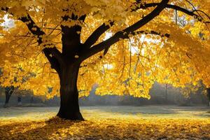 ai generiert Herbst Tag im ein Park foto