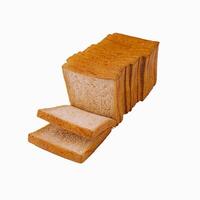 schließen oben von Weiß geschnitten Toast Brot auf Weiß foto