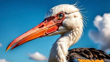 ai generiert majestätisch höher Storch Vogel im natürlich Pracht foto