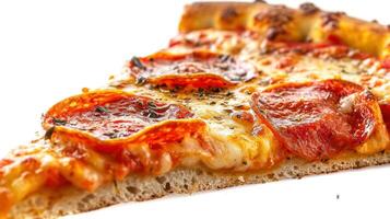 ai generiert ein Pizza Scheibe, isoliert auf ein Weiß foto