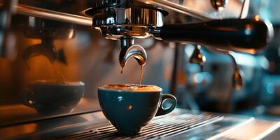 ai generiert ein Entwurf Kaffee Maschine ist Erstellen ein Tasse von Kaffee foto