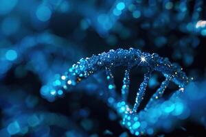 ai generiert das DNA im ein Blau Hintergrund foto