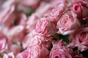 ai generiert Rosa Rosen Hintergrund zum Foto Karten, Geschenk Karte, Hochzeit Einladung