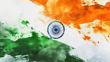 ai generiert ein Hand gemalt indisch Flagge auf Weiß Hintergrund foto