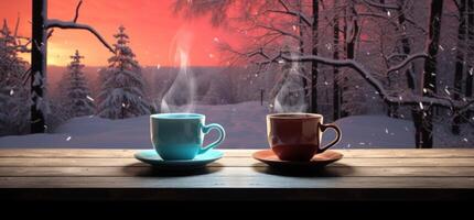 ai generiert Winter Kaffee foto