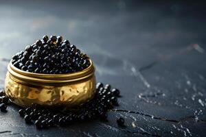 ai generiert schwarz Kaviar im dürfen, ai generativ foto