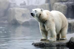 ai generiert Polar- Bär im das Arktis Lebensraum generativ ai foto