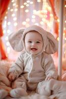 ai generiert wunderlich Zirkus Charme Babys süß Zimmer Dekor im Sanft Farbtöne foto
