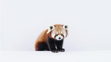 ai generiert rot Panda isoliert auf Weiß Hintergrund. süß wenig Tier. foto