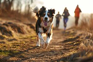 ai generiert bedingungslos Liebe Umarmen unser Hund wie Familie foto