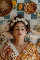 ai generiert frisch Schönheit Flucht Mexikaner Spa Rituale zum erneuert Glanz foto
