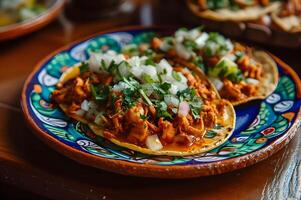 ai generiert frisch Fiesta ein bunt Mexikaner Rezept mit Fett gedruckt Aromen foto