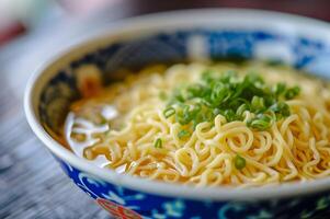 ai generiert japanisch Ramen Eleganz Folk-Design Nahansicht foto