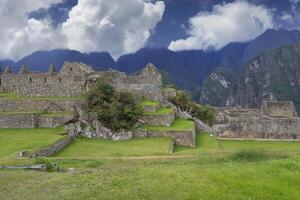 machu Picchu, ruiniert Stadt von das Inkas, Anden Kordillerie, urubamba Provinz, cusco, Peru foto