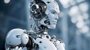 ai generiert futuristisch Roboter mit künstlich Intelligenz. foto