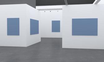 Kunstgalerie Rahmen Mockup 3D-Darstellung und 3D-Rendering foto