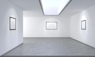 Kunstgalerie Rahmen Mockup 3D-Darstellung und 3D-Rendering foto