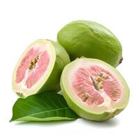 ai generiert frisch Guave - - exotisch tropisch Obst isoliert auf Weiß Hintergrund foto