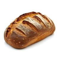 ai generiert isoliert ganze Weizen Brot auf Weiß Hintergrund foto