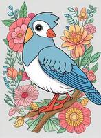 süß Vogel zum Kinder Färbung Seite foto