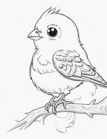 süß Vogel zum Kinder Färbung Seite foto