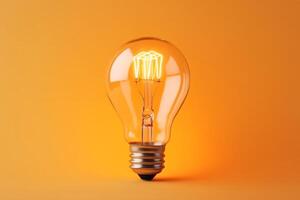 ai generiert Jahrgang die Glühbirne hell Licht Birne Edison Lampe elektrisch Denken Idee Konzept Innovation Technologie Symbol Lösung Inspiration Erfindung Energie Licht Elektrizität Leistung Kreativität Zeichen foto