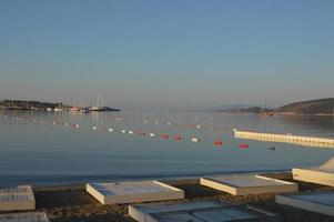 Gumbet, Türkei, 2020 - Strand- und Strandpanorama in Bodrum foto