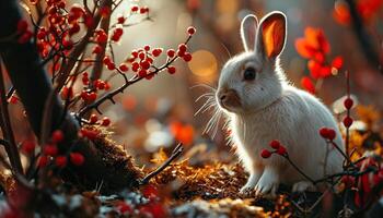 ai generiert süß Chinesisch Kaninchen, Mond- Neu Jahr Dekor, festlich Tier, dekorativ Rahmen, traditionell Chinesisch Dekorationen, Neu Jahr Feier, Urlaub Ornament, kulturell Festival, Hase foto