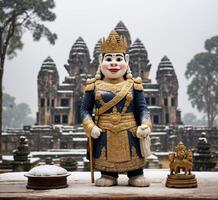 ai generiert Königin Statue im Angkor Was, Kambodscha foto