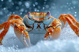 ai generiert Nahansicht von ein groß Krabbe im es ist natürlich Lebensraum foto