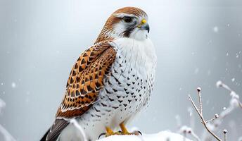 ai generiert Aussicht von ein schön Falke Vogel foto