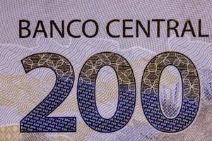 cassilandia, mato grosso do sul, brasilien, 2021 -neue zweihundert brasilianische echte banknote foto