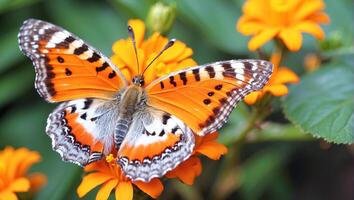 ai generiert Nahansicht Schuss von ein schön Schmetterling foto