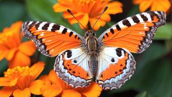 ai generiert Nahansicht Schuss von ein schön Schmetterling foto