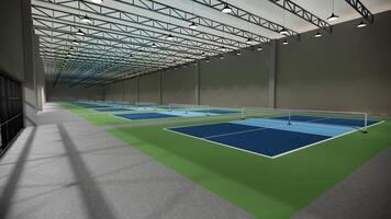 3d machen Innen- Pickleball Gericht Illustration foto