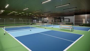 3d machen Innen- Pickleball Gericht Illustration foto