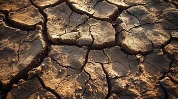 ai generiert geknackt Erde. geknackt Boden auf trocken Jahreszeit. global Erwärmen. foto