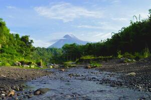 Landschaft Aussicht von Merapi Vulkan foto
